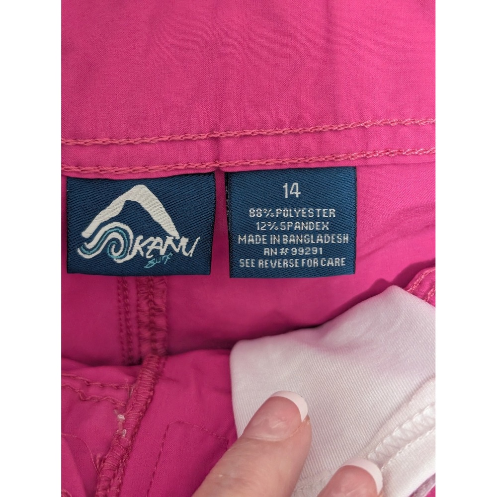 Kanu Surf Girls Pink Board Shorts Size 14 Swim Trunks Cargo Pocket Drawstring